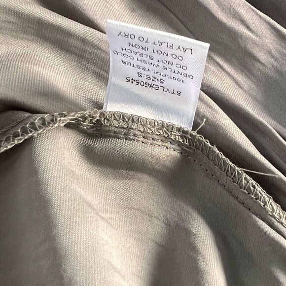 Grade & Gather Ruffle Satin V-Neck Dress Gray S - Picture 5 of 6